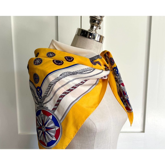 Vintage E Braun & Co. Wien Scarf with Nautical Theme - Picture 2 of 9